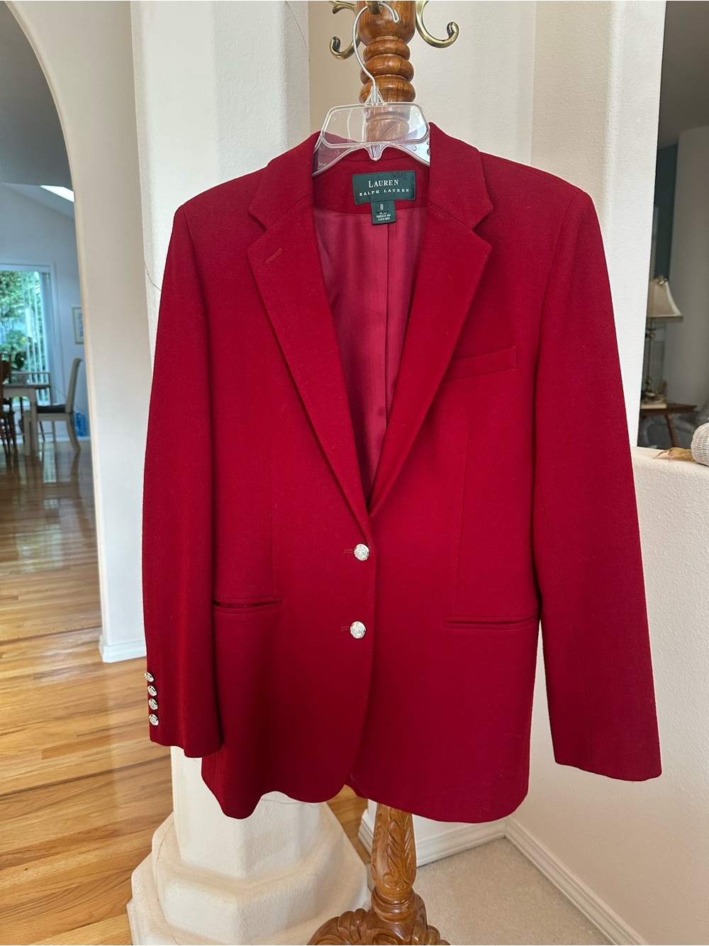 Ralph Lauren Red Wool Single-Breasted Blazer